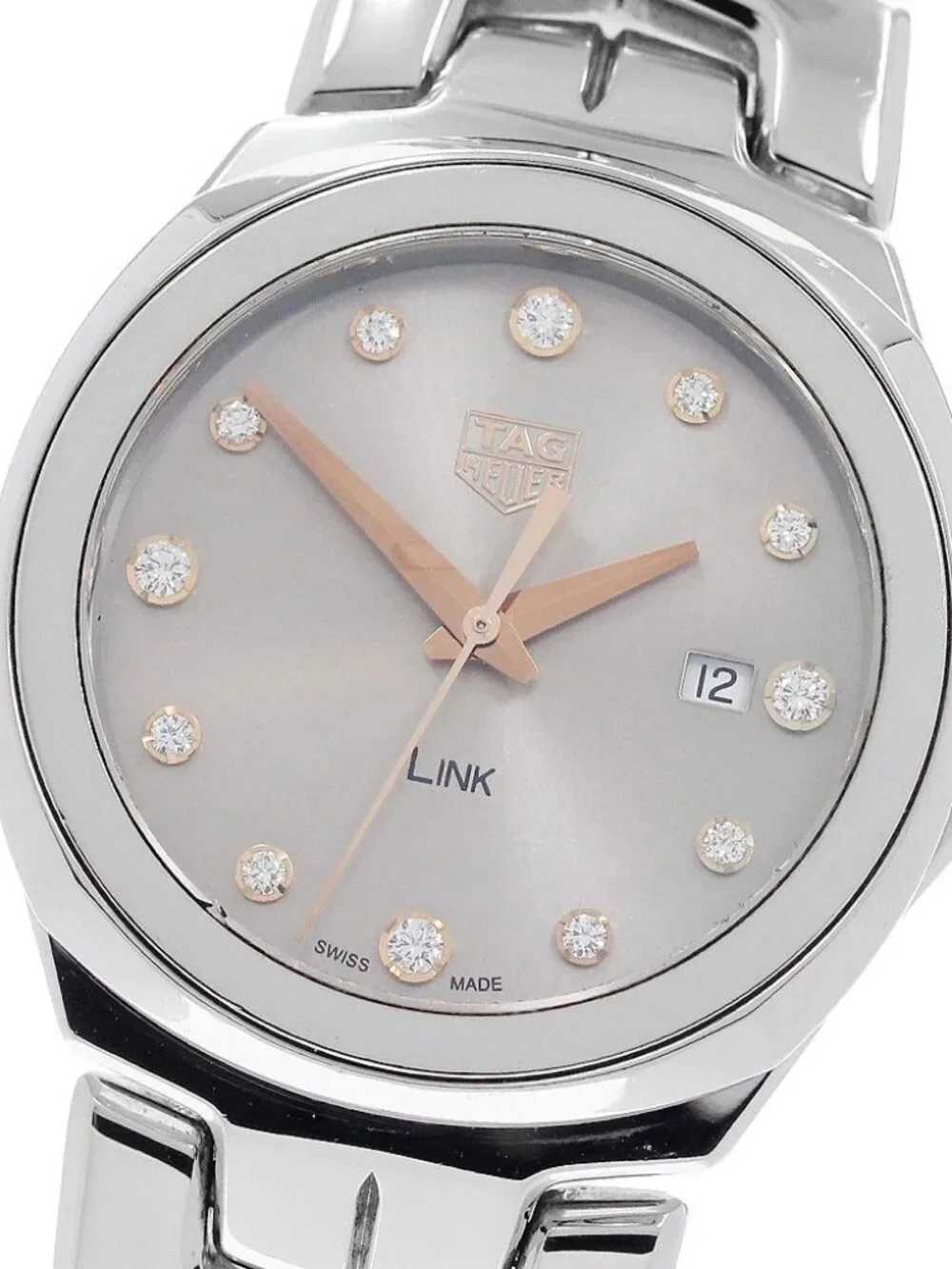 TAG HEUER Link WBC131E Index diamond Gray brown Dial Quartz Ladies Watch_964997